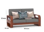 Sheesham Wood 7 Seater Wooden Sofa – Honey Finish - Image 6