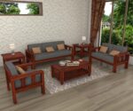 FrontWood Sheesham Wood Cushioned Sofa Set for Living Room - Image 33