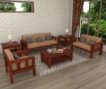 FrontWood Sheesham Wood Cushioned Sofa Set for Living Room - Image 37