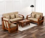 FrontWood Sheesham Wood Round Arm Sofa Set for Living Room - Image 106