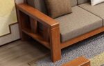 FrontWood Sheesham Wood 6 Seater Sofa Set 3+2+1 in Natural Teak Finish - Image 5