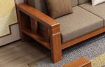 Sheesham Wood 6 Seater Sofa Set – Natural Finish – Style B - Image 4