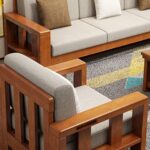 Sheesham Wood 6 Seater Sofa Set – Natural Finish – Style B - Image 3