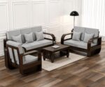 Sheesham Wood 6-Seater Sofa Set – Walnut Finish – Style A