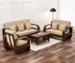 FrontWood Sheesham Wood Round Arm Sofa Set for Living Room - Image 107