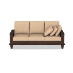 FrontWood Sheesham Wood 6 Seater Sofa Set 3+2+1 in Walnut Finish - Image 2