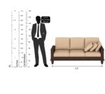 FrontWood Sheesham Wood 6 Seater Sofa Set 3+2+1 in Walnut Finish - Image 6