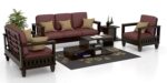 Sheesham Wood 6 Seater Standard Sofa Set – Natural Finish