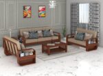 FrontWood Sheesham Wood Round Arm Sofa Set for Living Room - Image 19