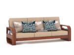 FrontWood Sheesham Wood Round Arm Sofa Set for Living Room - Image 20