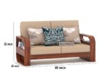 FrontWood Sheesham Wood Round Arm Sofa Set for Living Room - Image 24