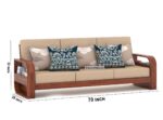 FrontWood Sheesham Wood Round Arm Sofa Set for Living Room - Image 25