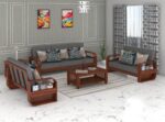 Sheesham Wood 7 Seater Wooden Sofa – Honey Finish