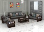 Sheesham Wood 7-Seater Sofa Set – Walnut Finish