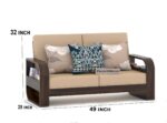 7 Seater Sheesham Wood Sofa Set with 40 Density Cushion – Walnut Finish - Image 6