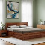 Storage Solid Sheesham Wood Bed with Box Storage