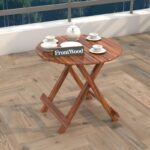 Sheesham Wood Foldable Round Tea Table