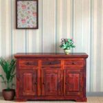Furniture Way Sheesham Wood Sideboard Cabinet – Natural Finish (FW-SDB-NAT-001)