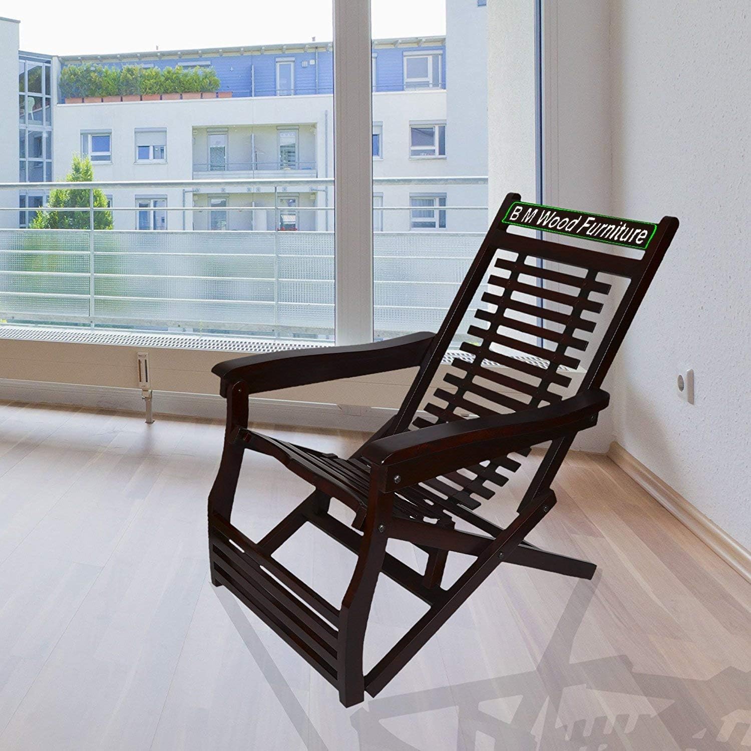 71gfztgi10L-1.jpg FurnitureWay Sheesham Wood Folding Relaxing Chair – Mahogany Finish - Image 1
