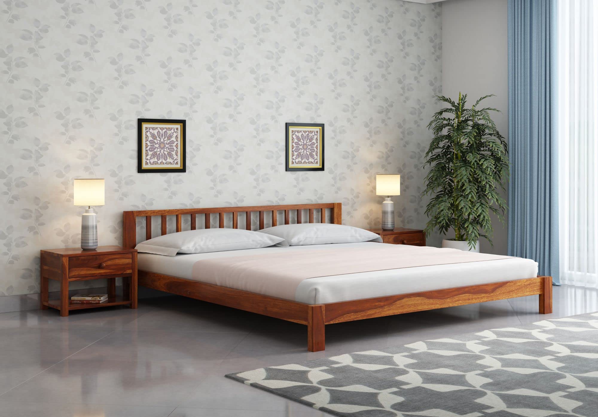 71C2sChbAfL-1.jpg Viper Solid Sheesham Wood Bed (Without Storage) - Image 1