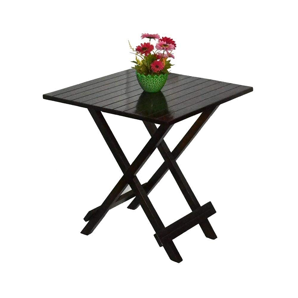 51rU08xOucL-1.jpg FurnitureWay Sheesham Wood Square Folding Tea Table – Black Finish - Image 1