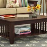 FurnitureWay Sheesham Wood Folding Tea Table – Walnut Finish