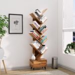 FurnitureWay Sheesham Wood 9-Tier Tree Bookshelf – Honey Finish