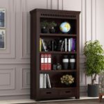 FurnitureWay Sheesham Wood Book Shelf with Racks Storage – Walnut