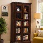 FurnitureWay Sheesham Wood Crockery Cabinet with Glass Door – Walnut