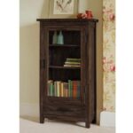 FurnitureWay Sheesham Wood Mini Glazed Bookcase – Walnut Finish
