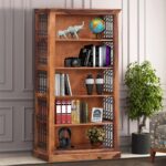 FurnitureWay Sheesham Wood Open Book Shelf – Natural Finish