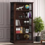 FurnitureWay Sheesham Wood Open Book Shelf – Walnut Finish