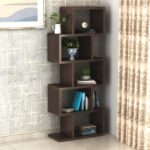 FurnitureWay Sheesham Wood Zig Zag Book Rack – Honey Finish