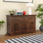 Furniture Way Sheesham Wood Sideboard Cabinet – Natural Finish (FW2-SDB-NAT-001)