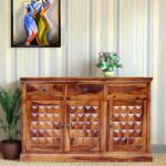 Furniture Way Sheesham Wood Sideboard Cabinet – Honey Finish (FW2-SDB-HON-003)