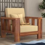 FurnitureWay Sheesham Wood 1 Seater Sofa – Natural Finish