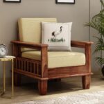 FurnitureWay Sheesham Wood 1 Seater Sofa – Natural Finish