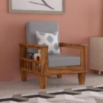 FurnitureWay Sheesham Wood 1 Seater Sofa – Natural Finish
