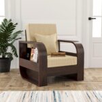 FurnitureWay Sheesham Wood 1 Seater Sofa – Walnut Finish