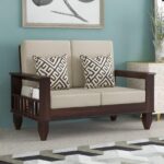 FurnitureWay Sheesham Wood 2 Seater Sofa – Walnut Finish