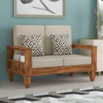 FurnitureWay Sheesham Wood 2 Seater Sofa – Natural Finish