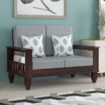 FurnitureWay Sheesham Wood 2 Seater Sofa – Walnut Finish