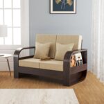 FurnitureWay Sheesham Wood 2 Seater Sofa – Walnut Finish