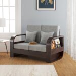 FurnitureWay Sheesham Wood 2 Seater Sofa – Walnut Finish