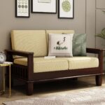 FurnitureWay Sheesham Wood 2 Seater Sofa – Walnut Finish