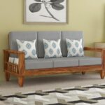 FurnitureWay Sheesham Wood 3 Seater Sofa – Natural Finish