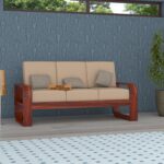 FurnitureWay Sheesham Wood 3 Seater Sofa – Natural Finish