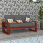 FurnitureWay Sheesham Wood 3 Seater Sofa – Natural Finish