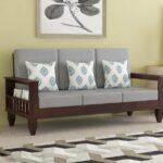 FurnitureWay Sheesham Wood 3 Seater Sofa – Walnut Finish