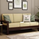 FurnitureWay Sheesham Wood 3 Seater Sofa – Walnut Finish